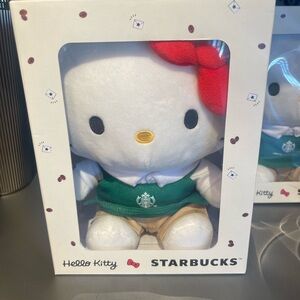 Starbucks Hello Kitty Plush with Red Bow and Green Apron